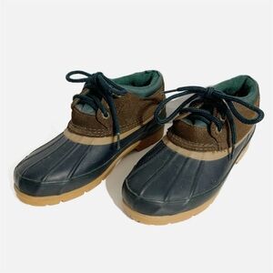 Vintage G H Bass & Co Lace Up Rubber Rain / Snow Booties Leather Trim 🔵🟢🟤